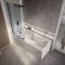 Baignoire douche rectangulaire - 170 cm x 75 cm - Pare-baignoire fumé - Sandford