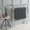 Sèche-serviettes mixte rétro - Anthracite – 93 cm x 79 cm (avec barre déportée) – Choix de thermostat Wi-Fi - Elizabeth