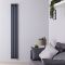 Radiateur design électrique vertical – Anthracite – 178 cm x 23,6 cm – Avec thermostat bluetooth intégré – Câblé – Vitality Slim – ECOSO par Hudson Reed