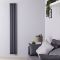 Radiateur design électrique vertical – Anthracite – 178 cm x 23,6 cm – Double rang – Avec thermostat Wi-Fi – Câblé – Vitality Slim – ECOSO par Hudson Reed