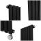 Radiateur design électrique vertical – Noir – 178 cm x 23,6 cm x 5,6 cm – Avec thermostat Wi-Fi - Vitality