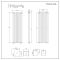 Radiateur design vertical – Blanc – 178 cm x 59 cm  – Rang double – Vitality