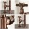Robinets de radiateur d’angle rétro (paire) – Bronze brossé