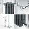 Sèche-serviettes mixte rétro - Anthracite – 93 cm x 45 cm – Choix de thermostat Wi-Fi - Elizabeth