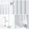Sèche-serviettes rétro - Blanc - 93cm x 79cm x 23cm - barre supérieure en surplomb - Elizabeth