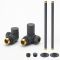 Robinet de radiateur d’angle moderne et kit de tuyauterie - Anthracite