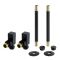 Robinet de radiateur coudé carré moderne et kit de tuyauterie - Noir