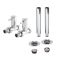 Robinets de radiateur droit et kit de tuyauterie - Chrome
