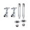 Robinets de radiateur d'angle et kit de tuyauterie - Chrome