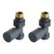 Robinets de radiateur droits - Anthracite