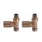 Paire de robinets de radiateur droits modernes – Bronze brossé