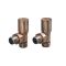 Paire de robinets de radiateur d’angle rétro – Bronze brossé