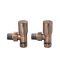 Paire de robinets de radiateur d’angle rétro – Bronze brossé