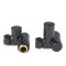 Robinets de radiateur mécaniques d’angle mixtes – Noir