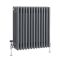 Radiateur style fonte horizontal – Anthracite – 60 cm x 60,5 cm – Quatre rangs – Windsor