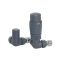 Robinet de radiateur d’angle et tête de réglage thermostatique – Anthracite