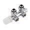 Robinet de radiateur thermostatique d'angle – Raccordement central - Choix d'adaptateurs