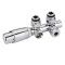 Robinet de radiateur thermostatique d'angle - Chromé - Adaptateurs cuivre 12mm