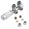 Robinet de radiateur thermostatique d'angle - Blanc & Chrome - Adaptateurs multicouche 14mm
