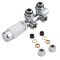 Robinet de radiateur thermostatique d'angle - Blanc & Chrome - Adaptateurs cuivre 16mm