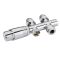 Robinet de radiateur thermostatique en « H » droit - Chromé - Adaptateurs cuivre 16mm
