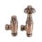 Robinets de radiateur d’angle thermostatique rétro (paire) – Cuivre antique - Windsor