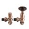 Robinets de radiateur d’angle thermostatique (paire) – Cuivre antique – Windsor