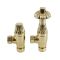 Robinets de radiateur d’angle thermostatique rétro (paire) – Laiton poli - Windsor