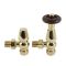 Robinets de radiateur d’angle thermostatique (paire) – Laiton poli – Windsor