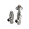 Robinets radiateur d’angle thermostatique - Style antique - Nickel satiné - Windsor