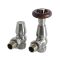 Paire de robinets de radiateur d’angle thermostatiques rétro – Nickel satiné – Select