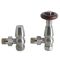 Paire de robinets de radiateur d’angle thermostatiques rétro – Nickel satiné – Select