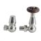 Robinets de radiateur d’angle thermostatique – Style rétro – Nickel satiné - Windsor