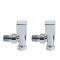 Paire de robinets de radiateur carrés – Chromé – Select