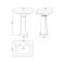 Lavabo sur colonne - 64 cm - 2 trous pour la robinetterie - Victrion