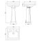 Lavabo sur colonne - 54 cm - 3 trous pour la robinetterie - Victrion