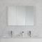Armoire de salle de bains murale à miroirs - 90 cm x 65 cm - Blanc - Cluo