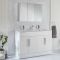 Armoire de salle de bains murale à miroirs - 90 cm x 65 cm - Blanc - Cluo