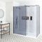 Douche italienne d’angle verre fumé – Receveur de douche – Paroi de retour pivotante en option – Choix de tailles – Nox-Luna