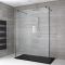 Douche italienne en îlot avec receveur à effet texturé – Choix de tailles et parois de retour en option - Nox
