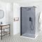 Douche italienne en îlot verre fumé – Receveur de douche – Parois de retour pivotantes en option – Choix de tailles – Nox-Luna