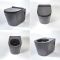 Ensemble lavabo et WC avec meuble suspendus – Noir - Nox