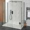 Douche italienne à 3 parois – Noir – Receveur de douche – Choix de tailles – Nox