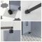 Douche italienne verre fumé – Tailles multiples – Choix de caniveau – Nox-Luna