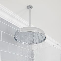 Pommeau de douche Ø 30 cm avec bras plafonnier – Chromé - Elizabeth