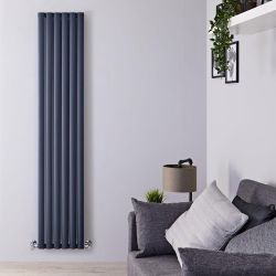 Hudson Reed Vitality - Radiateur design en aluminium vertical – Anthracite – 180 cm x 59 cm – Double rang