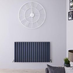 Radiateur design horizontal - 60 cm x 107 cm - Anthracite - Aluminium - Double rang - Vitality Air