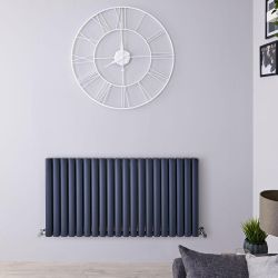 Radiateur design horizontal - 60 cm x 119 cm - Anthracite - Aluminium - Double rang - Vitality Air