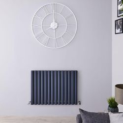Radiateur design horizontal - 60 cm x 83 cm - Anthracite - Aluminium - Double rang - Vitality Air