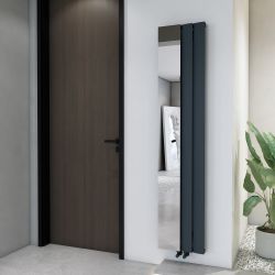 Radiateur design vertical avec miroir - Aluminium - 180 cm - Choix de taille et de finition - Aris